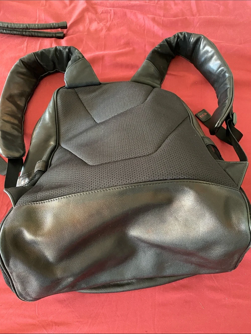 TUMI Black Men's Leather Backpack